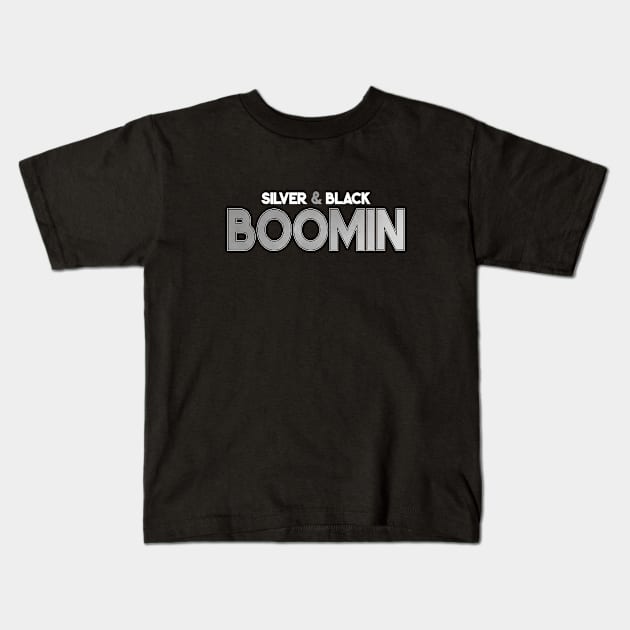 Silver & Black Boomin Kids T-Shirt by Ostakos